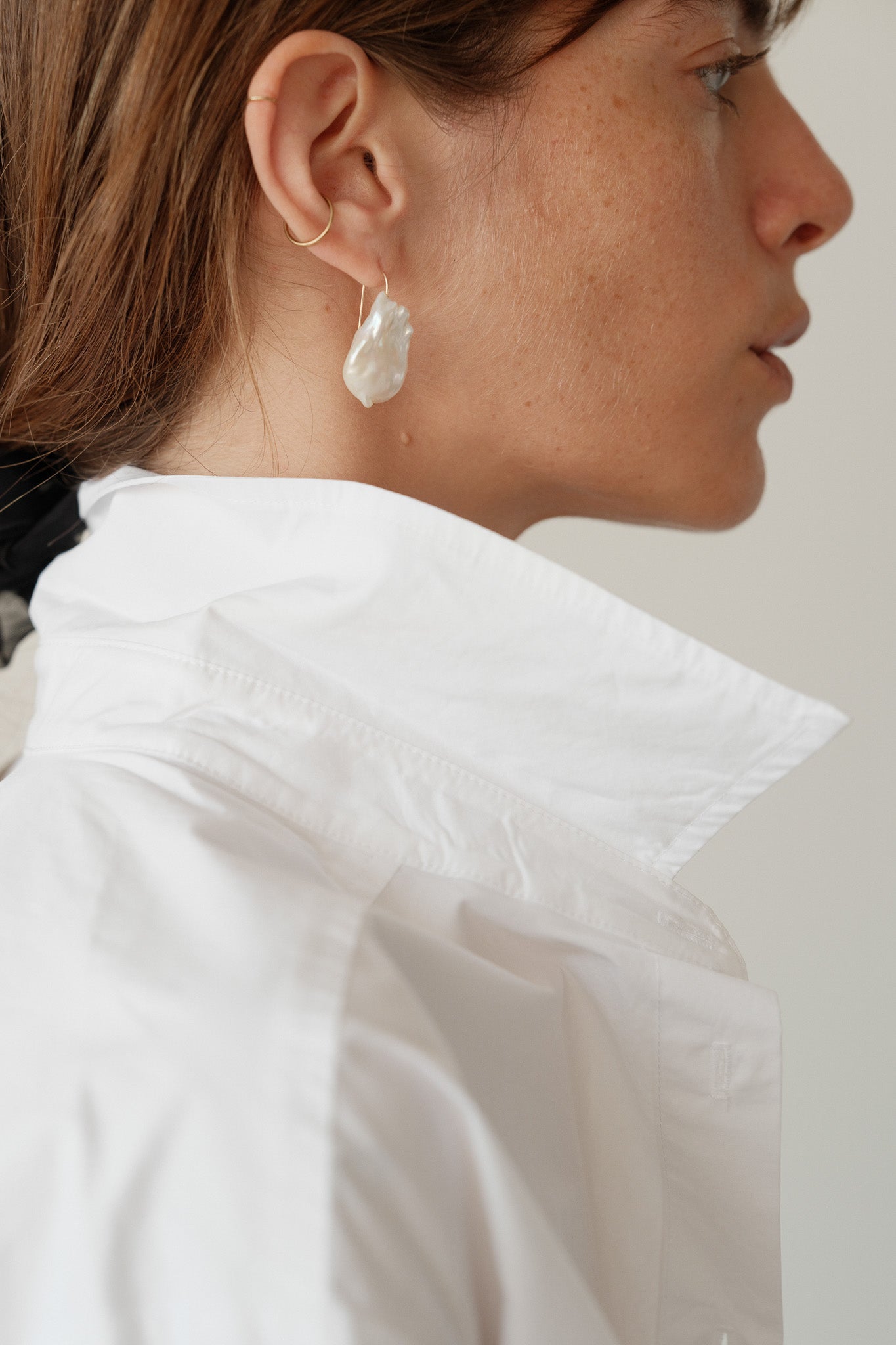 The June White Pearl Drop Earrings - Image 4