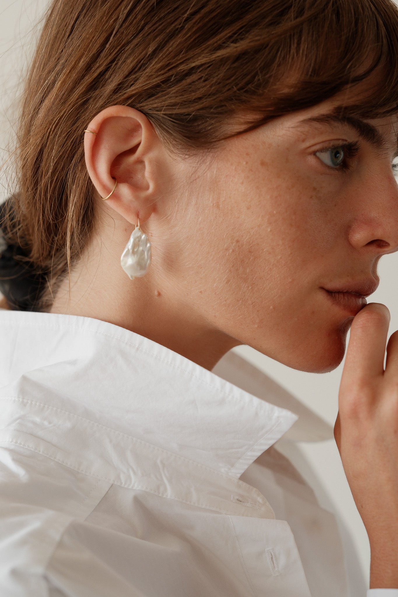 The June White Pearl Drop Earrings