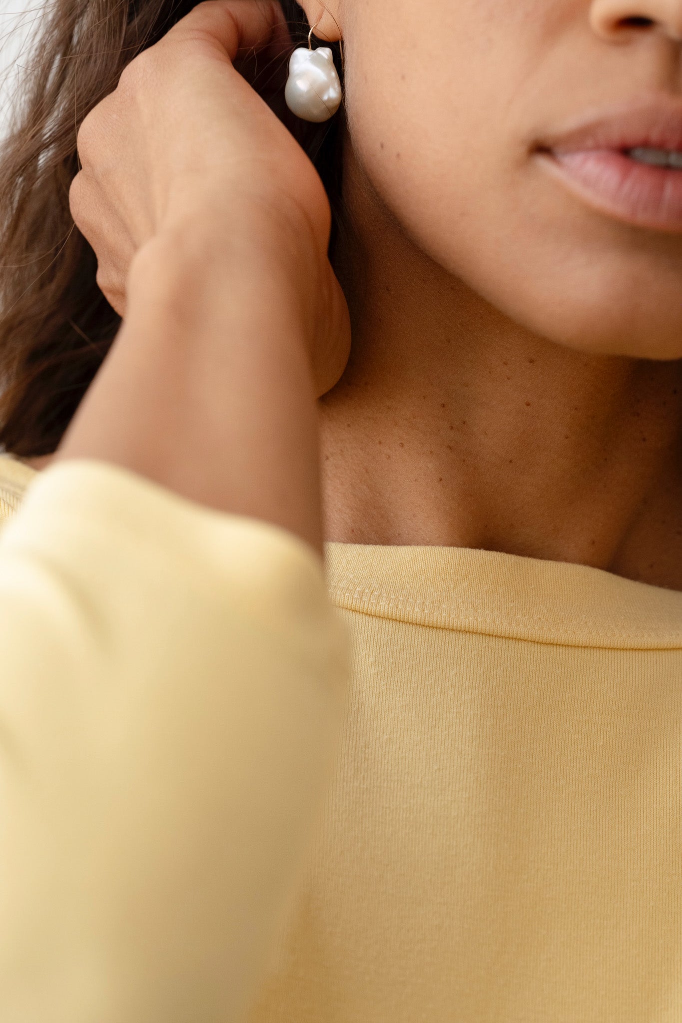 The June White Pearl Drop Earrings - Image 2